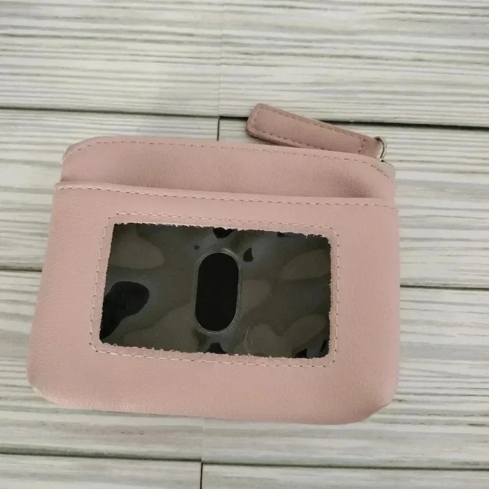 Tahari Pink Small Wallet Snap Zipper Closure